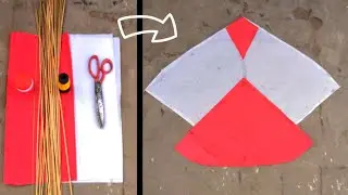 How To Make A Kite With Plastic Bag & Broom Sticks | Kite banane ka tarika