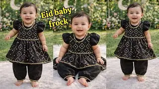 1&ndash;2 Year Baby Girl 🥰 Dress Eid Dress | Cute Black Frock with Shalwar | Eid Special Kids Dress