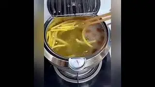 Deep Frying Pan With Thermometer Lid وعاء قلي عميق مع غطاء ميزان حرارة
