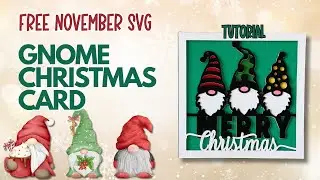 DIY Gnome Christmas Card Tutorial 🎄 | With FREE November SVG!