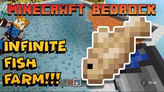 Super Easy Infinite Food Fish Farm: Minecraft Bedrock 1.17 or Before