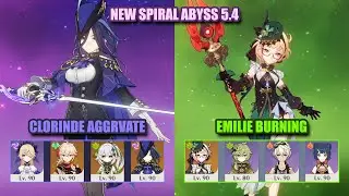 NEW Spiral Abyss 5.4 | Clorinde Aggravate & Emilie Burning | Genshin Impact