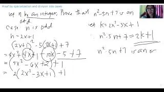 Example of Proof by specialization and division into cases