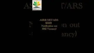 ASRB NET/ARS (2025) Notification out #agriculture #net #icar #horticulture #job