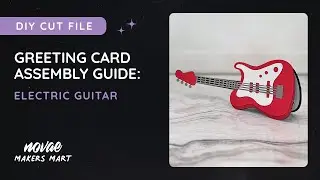 Electric Guitar Greeting Card SVG Cut File | DIY Guitar Birthday Card Template | Guitar Gift Card