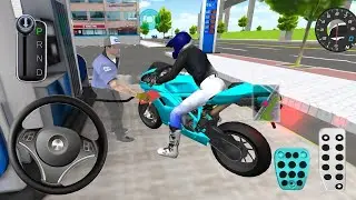 Blue Brand New Bike Gas Station 3d Driving Class android game play video || Car Game #cargame
