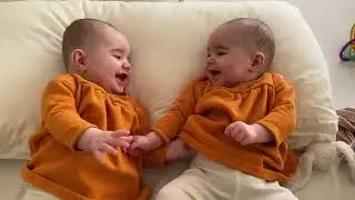 Twins Talking to each other for the first time