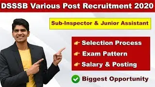 DSSSB Sub-Inspector & Junior Assistant Recruitment 2020 | All India Vacancy | Apply Online
