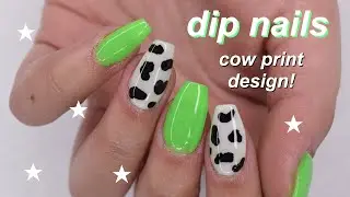 cow print nails using dip powder!