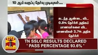 Tamil Nadu SSLC Results declared - Pass Percentage 93.6% | Thanthi TV