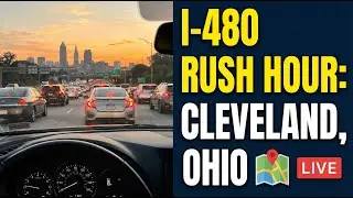 Driving on Interstate 480 During Rush Hour Around Cleveland, Ohio