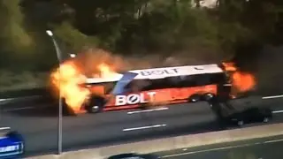 Scary Video Shows BoltBus Explosion Along Massachusetts Highway