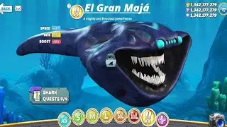 Hangry sharks world in New coming soon update, All 43 sharks Unlocked Hack game coins diamond mode,