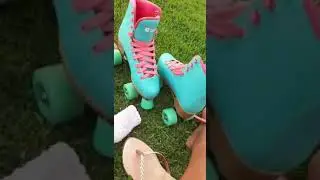 Patins da ox quad verde e rosa