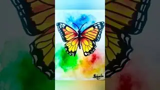 Beautiful and colourful butterfly painting in watercolours #art