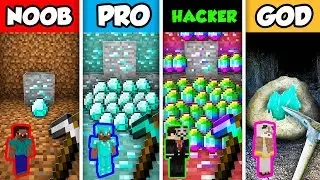 Minecraft NOOB vs. PRO vs. HACKER vs. GOD: DIAMOND MINING in Minecraft! (Animation)