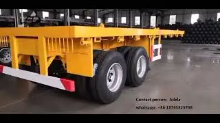 2 axles flatbed trailer good price 20ft container carrier pan trailer