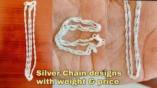 Silver Chain designs with weight and price 2025