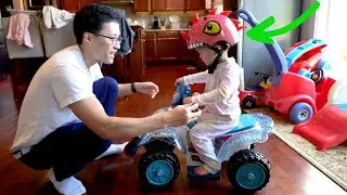 My Daughter Loves her Dinosaur Helmet: Roar! Biking and Electric Car Riding Review