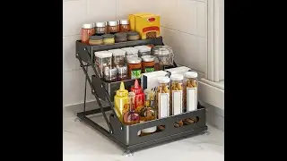 3-Tier Foldable Cast Iron Spice Rack with Safety Rails#kitchen #cooking #shoppingsity