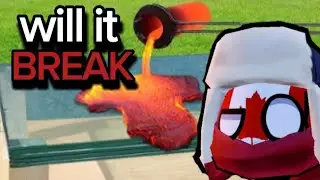 Lava versus bulletproof glass reaction