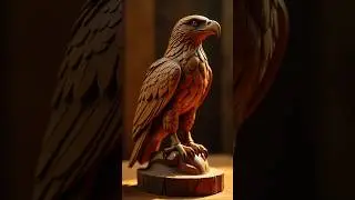 &Aacute;guila tallado en madera creado con IA #artesania #aguila #talladoenmadera