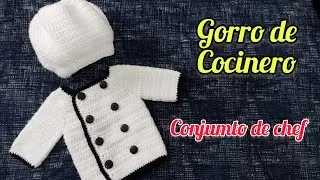 gorro de cocinero gorro de chef conjunto de chef a crochet