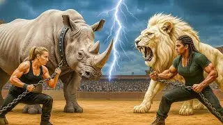 🦁⚔️ 🦏Epic Lion vs Rhinoceros Showdown! Epic Showdown Arena  Who Will Win 🔥