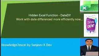 27  Excel Under 5 Minutes (Date Functions - DateDif) #excelforall #excelforjobs