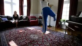 Dancer relearning steps--minus her leg