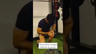 close stance lunges for quads stimulation #powerlifting #hamstrings #legday #legworkout #fitfam