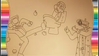 Skibidi Toilet vs New  CAMERAMAN Coloring Pages