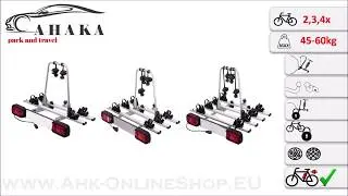 Fahrradtr&auml;ger f&uuml;r Anh&auml;ngerkupplung AHIRO von AHAKA mit Schnellkupplung aus Stahl und Aluminium
