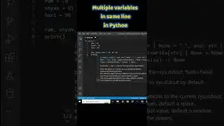 Multiple variables in same line in Python 