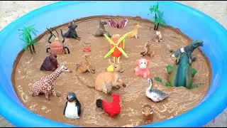 cute farm animals : goose, lama, tortoise, elk, walrus, lazar, antelope, dwh animals