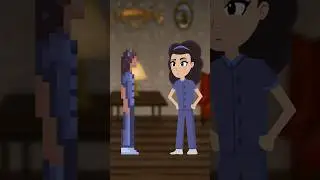 Esther meets her pixel self. #animation #mrhoppsplayhouse #shorts