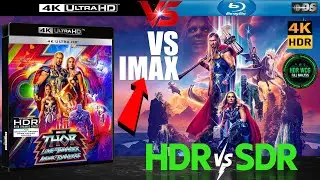 HDR DV WCG ATMOS ANALYSIS Thor Love and Thunder 2022 4K UHD Blu Ray REVIEW vs 1080p BD SDR 100nits