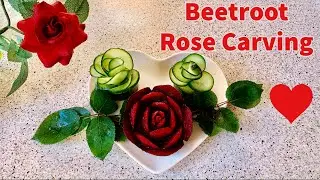 Art In Beetroot Rose Flower carving | Vegetable Carving |Elegant Rose Garnish |Beautiful Salad Decor