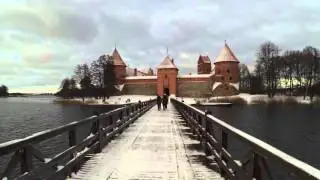 Trip to trakai, Lithuania. Winter time. Wild birds feeding