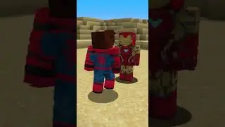 Peter was afraid of Iron Man! 😅 #shorts #minecraft