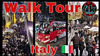 🇮🇹 Tuscany Italy 🇮🇹 Christmas Lights walking Tour 4K 60 fps UHD @WalkTour4K