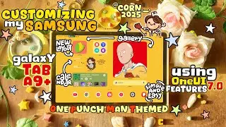 How I Customize my Samsung Galaxy Tab A9 Plus ❤️💛 | Simple and Easy way 😊 | One Punch Man 👊