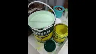 Mixing paint light green