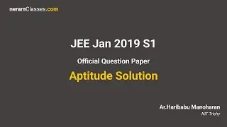 2019 S1 January JEE paper 2 - Session1 - Official question paper solutions | NATA aptitude 2022