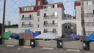 Homeless Americans Tent City Venice Beach boardwalk Dogtown LA bike ride bicycles Doorstown USA 420