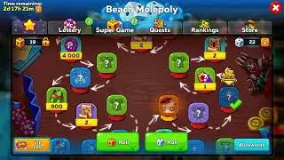 Hustle Castle: Beach Molepoly event-collecting rewards.