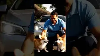 Cute Corgis Saves The Car Driver From a Falling Tree #shorts #rescue #cutedog