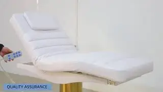 Foot Control Beauty Salon Luxury Gold Base 3 Motors Electric Extension Treatment  Bed with Lights