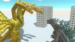 Showa King Ghidorah vs Godzilla and Kaiju ARBS Animal Revolt Battle Simulator