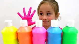 Pintura Neon con Andrea e Irene. Learning colors With Paint!
